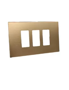 Placa Vimar 08637.BR Serie 8000 de 3 módulos con acabado bronce a presión de aluminio